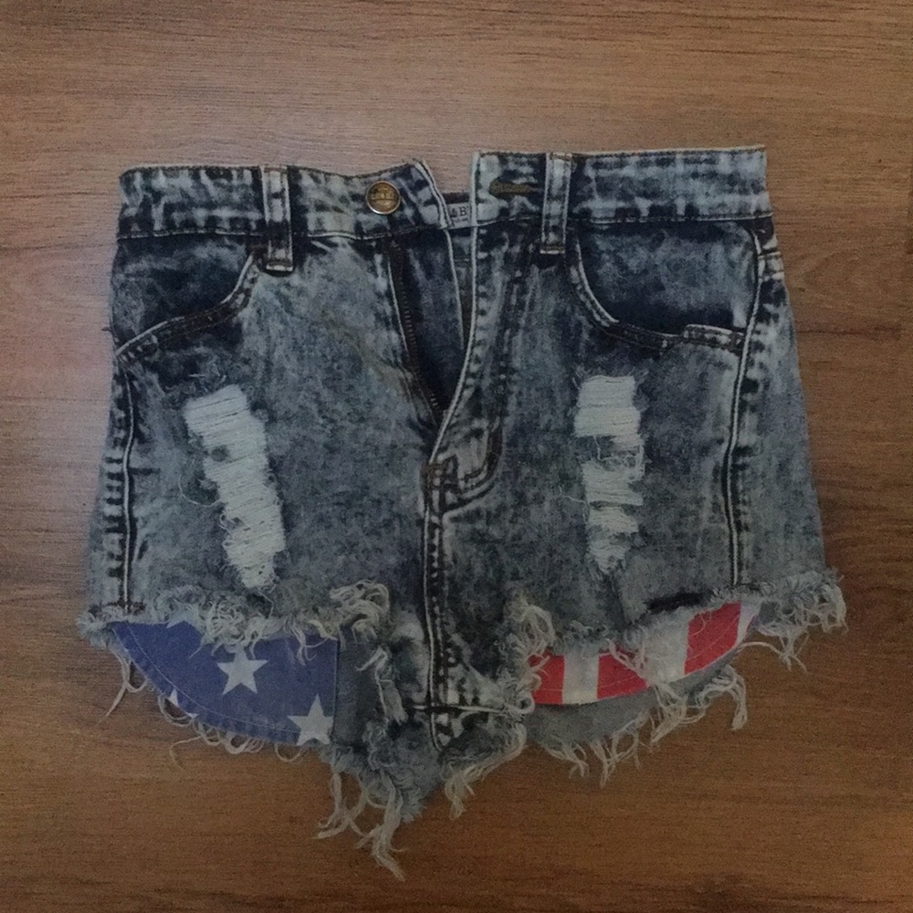 High Waist Jean Shorts